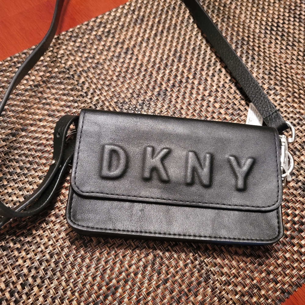 Black embossed Small “DKNY” Crossbody